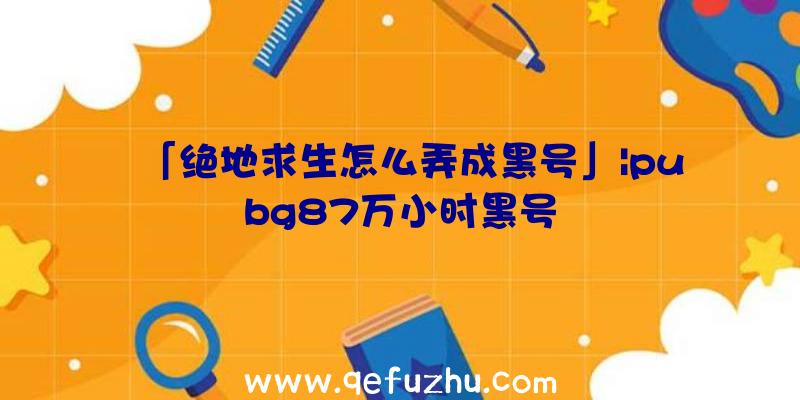 「绝地求生怎么弄成黑号」|pubg87万小时黑号